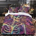 thumbnail image 3 of 2/3pcs Bedding Set Skull Comforter Cover Pillowcase Teen Adult Unique Design Bedroom Decor,Twin (68"x86"), 3 of 6