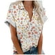 thumbnail image 1 of Eres Más Que una Camisa de Puntuación de Prueba Turndown Collar Impreso Blusa, Manga Corta Moda Casual Top, 1 of 5