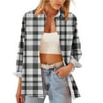 thumbnail image 4 of VgaVtl Collared Womens Shirts Long Sleeve Plaid Tops for Women Button Down Office Regular Casual Black Shirts,S, 4 of 5