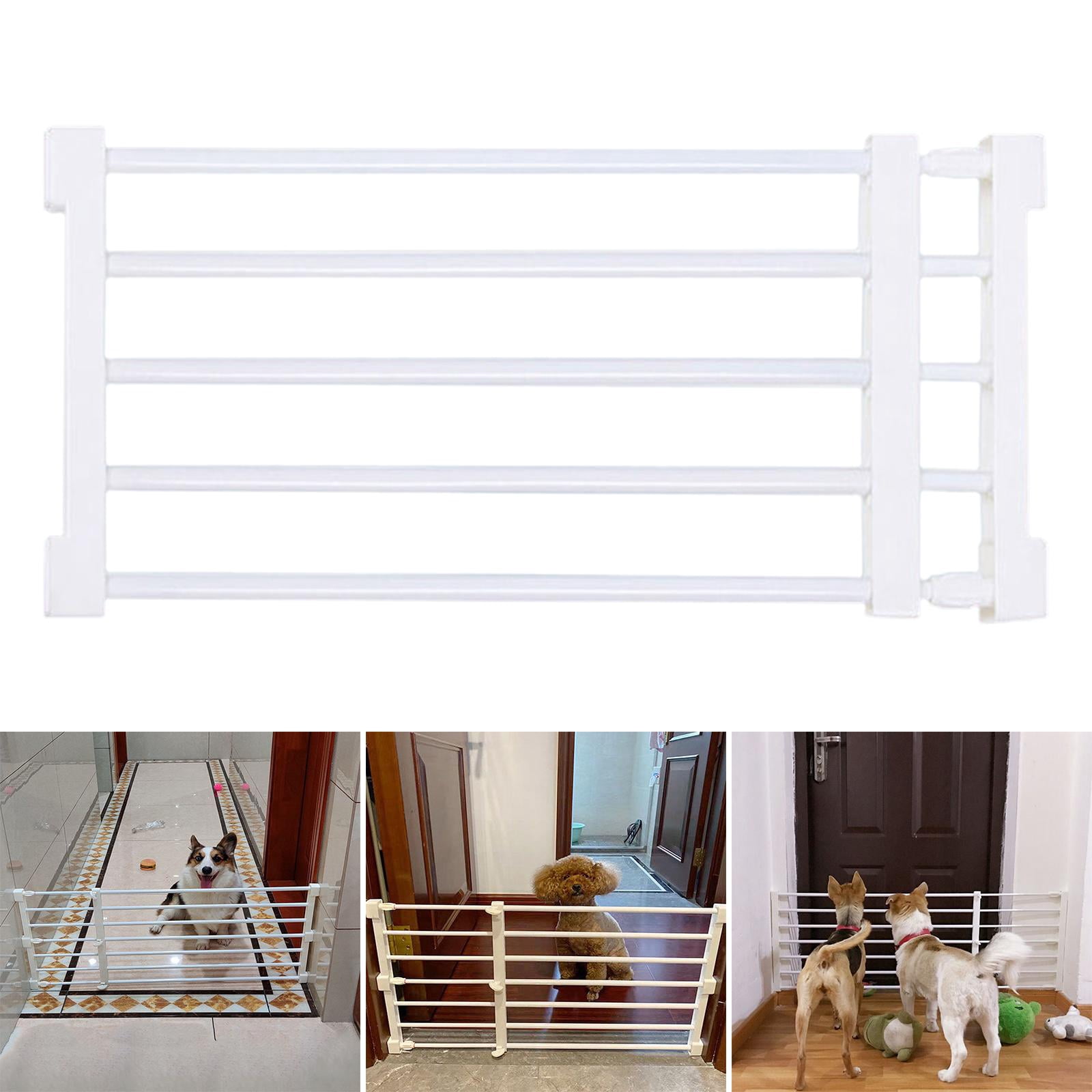 Pet Fence Retractable Dog Gate Pet Supplies Walk through Screen Door Portable Expandable Gate Puppy Fence Gate for Garden Doorway Stairs 56to100cmx36cm White