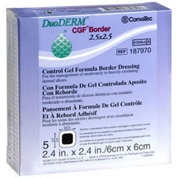 DuoDERM Control Gel Formula Dressings 2.4 X 2.4 Inches - 5 Each