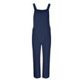 thumbnail image 6 of Socisucc Women Summer Fashion Sleeveless Bandage Square Neck Causal Pocket Long Jumpsuit, 6 of 8