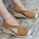 thumbnail image 5 of Moda damas cuñas de gran tamaño zapatos envueltos zapatos casuales sandalias de tacón alto Wmkox8yii  sa1978, 5 of 9