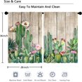 thumbnail image 6 of Rustic Farmhouse Cactus Flower Kitchen Curtains, Southwestern Country Wood Door Small Short Cafe Tier Curtains for Kitchen Decor Dining Room Rod Pocket Window Drapes 2 Panels 36x28 Inch, 6 of 6