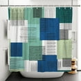 thumbnail image 3 of SUNOLIFE Geometric Shower Curtain Abstract Minimalist Modern Fabric Bathroom Curtain Set 72x72 in, 3 of 4