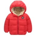thumbnail image 1 of Children Kids Winter Warm Baby Boy Girl Long Sleeve Hoodie Jacket Outerwear Down Coat Clothes Red 110 code, 1 of 12