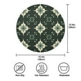 thumbnail image 7 of WOBOGO Dark Green Geometric Shapes Round Placemats Set of 4 Heat Resistant Washable Kitchen Table Decorations 15.4in, 7 of 7