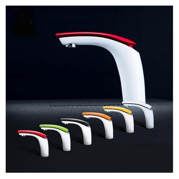 Brass Baking finish bathroom basin Faucet / Fashion 12 Colors Hot and Cold Water Mixer Tap White tap Basin mixer ,360° Swivel Spout