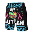 thumbnail image 4 of Balery I Love My Autism Traje de Baño Estilo Hawaiano para Hombre, Shorts de Secado Rápido con Bolsillos-Large, 4 of 6