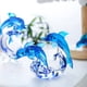 thumbnail image 3 of Figuras de delfines dobles de vidrio coleccionables, adorno de criatura marina, 3 of 5