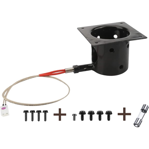 Heavy Duty Steel Porcelain-Enameled Fire Burn Pot and Hot Rod Ignitor Kit Replacement Parts for Traeger & Pit Boss Wood Pellet Grill, Igniter Ignition BBQ Part