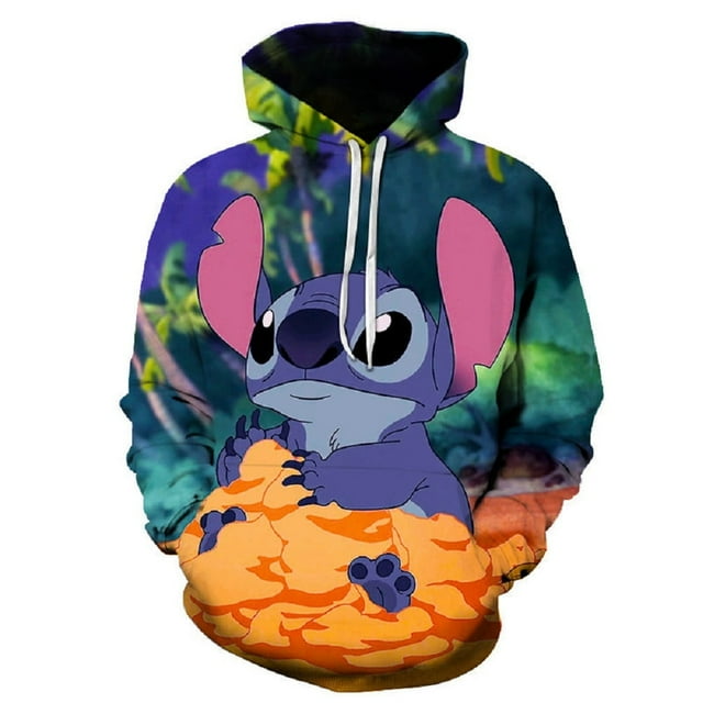 Vestes à Capuche Stich Imprimées 3D Anime Chandail à Capuche Chandail en Molleton
