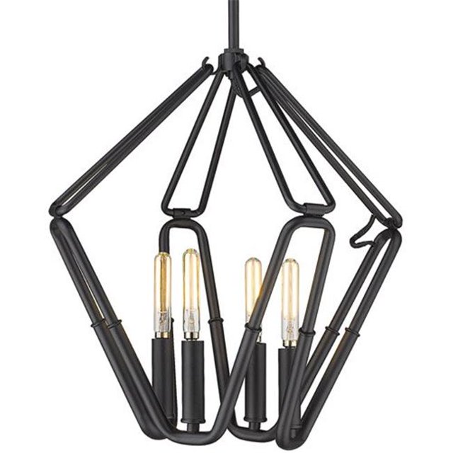 Golden Lighting 1039-4P NB Corbin 4 Light Pendant, Natural Black