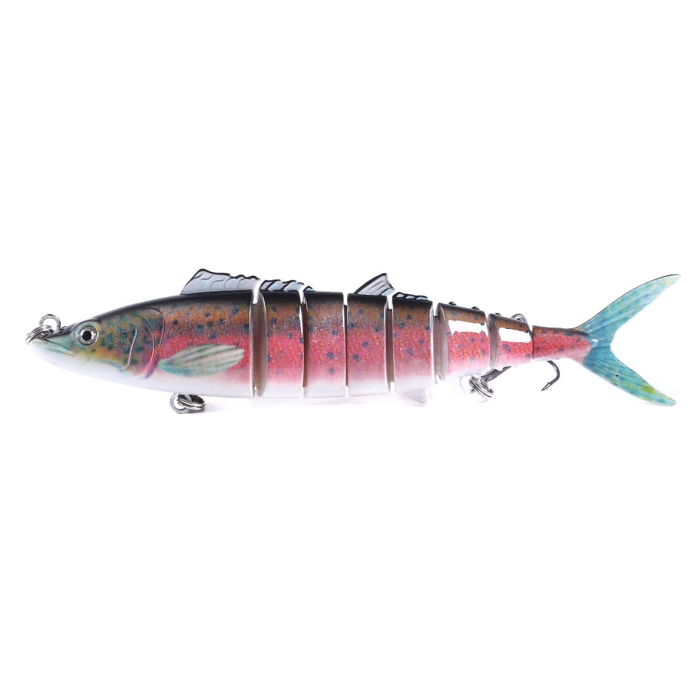 HENGJIA Fishing Lures, 5pcs Large Multi Jointed Fish Fishing Kits Slow Sinking Lifelike Swimbait Freshwater and Saltwater for Trout Bass Lures, 7"/1.34oz