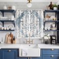 thumbnail image 2 of Vintage White Beige Floral Kitchen Curtains 63 Inch Length, Abstract Art Flower Grommet Top Bedroom Living Room Curtains, Light Filtering Cafe Curtain Drapes 2 Panels Set 84''x63'', 2 of 9