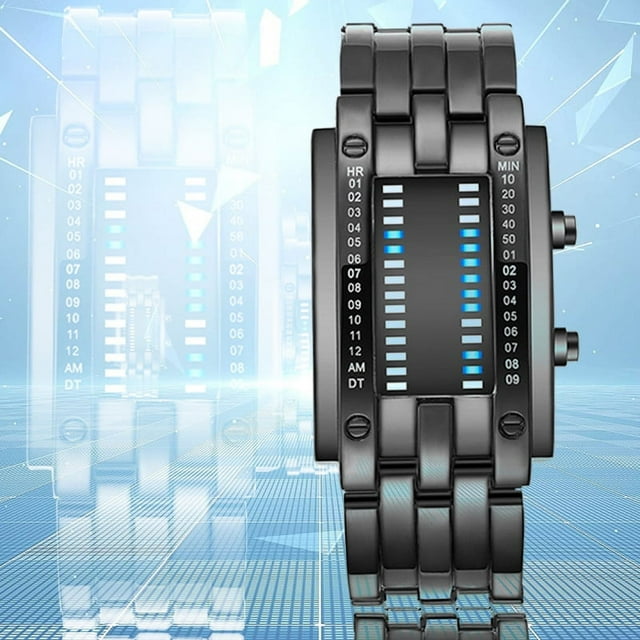 Reloj electrónico LED reloj binario para hombres y mujeres estudiantes reloj electrónico simple para parejas