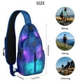 thumbnail image 4 of Outer Space Starry Night Sling Backpack, Galaxy Planet Rocket Crossbody Daypack, Cute Moon Astronaut Travel Bag, 4 of 5