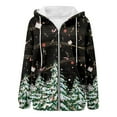 thumbnail image 4 of HOWPAY Christmas Hoodies for Women Zip up Drawstring Printed Long Sleeve Oversized Sweatshirt with Pocket Xmas Party Holiday Casual Fall Jacket Black XL, 4 of 6