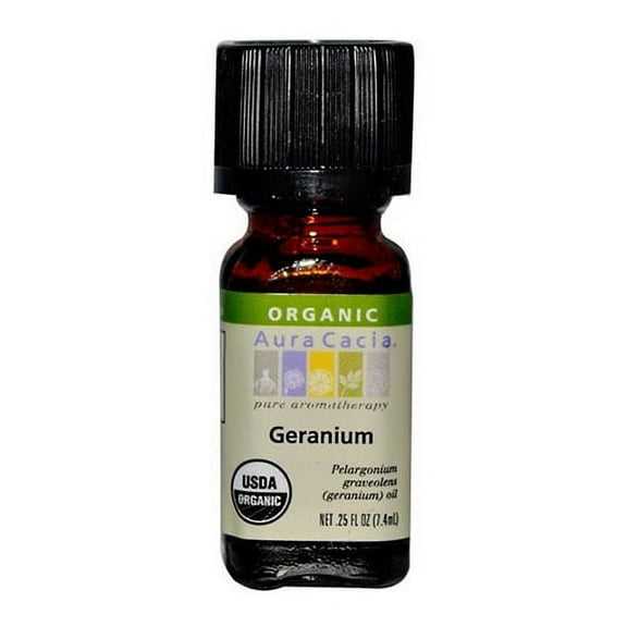 Aura Cacia Aromatherapy Geranium Organic Essential Oil, 0.25 Oz