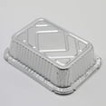 thumbnail image 2 of Bandejas de aluminio para parrilla, bandejas recogegotas, bandeja para parrilla, cazuela - paquete de 125 bandejas desechables de papel de aluminio, adecuadas para hornear, asar, cocinar,, 2 of 7