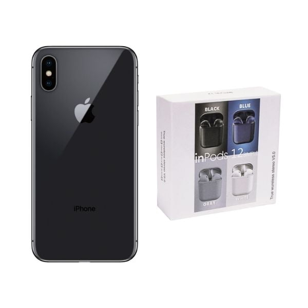 iPhone X 256GB Reacondicionado OTA (NO FORMATEAR) Negro + Audifonos Inalámbricos Genéricos Apple iPhone iPhone X