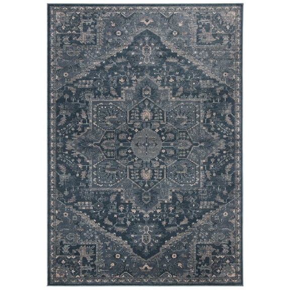 SAFAVIEH Vintage Salima Medallion Area Rug, Light Blue/Dark Blue, 3'3" x 4'7"