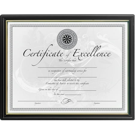 Burns Grp. Black and Gold Certificate Frames