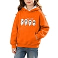 thumbnail image 3 of CBASIHI Girls Halloween Sweatshirts with Pockets Fleece Warm Long Sleeve Ghost Print Casual Cute Pullover Hoodies for Children Orange 4 T-12 T, 3 of 7