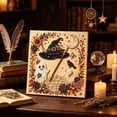 thumbnail image 6 of Halloween Diy Art Decor 7.87 Inch Framed Pearl Ghost Witch Hat Painting Kit with Broom and Moon for Home Mantel Tabletop Living Room, 6 of 6