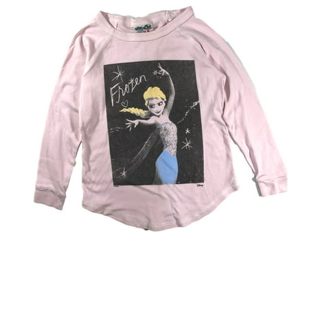 Disney Junior Girl's Disney Frozen Elsa long sleeve Top Tee shirt T-shirt - Pink