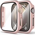 thumbnail image 1 of Yanonmyfd Funda rígidas para PC compatibles con Apple Watch Series 6 5 4 SE, funda protectora completa con protector de pantalla de vidrio templado para iWatch 40mm (Azul Marino), 1 of 16