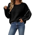 thumbnail image 2 of Women's Sweaters Fall Long Sleeve Crew Neck Oversized Pullover Tops Winter Fashion Versatile Sweater Tops, 2 of 3