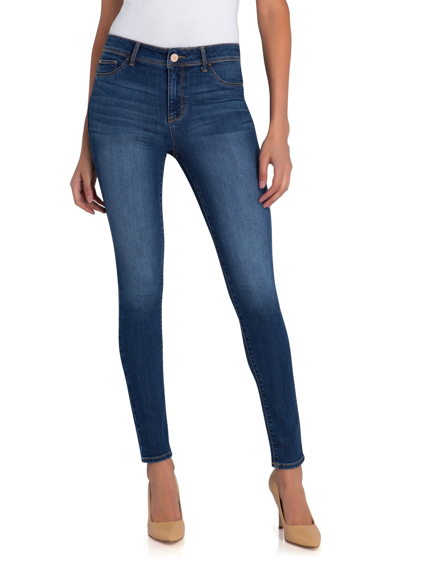 Jordache Women's Essential High Rise Super Skinny Jeans, Regular Inseam ...