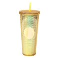 thumbnail image 1 of HLONK 24Oz Studded Water Cup Straw Cup Tumbler With lid And Straw With Leak Proof Lid Perfect Use For Iced Coffee Tumbler Changing Reusable (Circle Durian Cup Transparent Yellow)by Casewi, 1 of 8