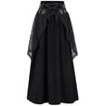thumbnail image 4 of Cxenplz Women's Gothic Velvet Skirts Medieval Lace Solid Color Skirt Punk Girdling Swing Half Dresses Vintage Cosplay Halloween Party Costumes, 4 of 6