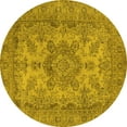 thumbnail image 1 of Ahgly Company Indoor Round Oriental Yellow Industrial Area Rugs, 7' Round, 1 of 4