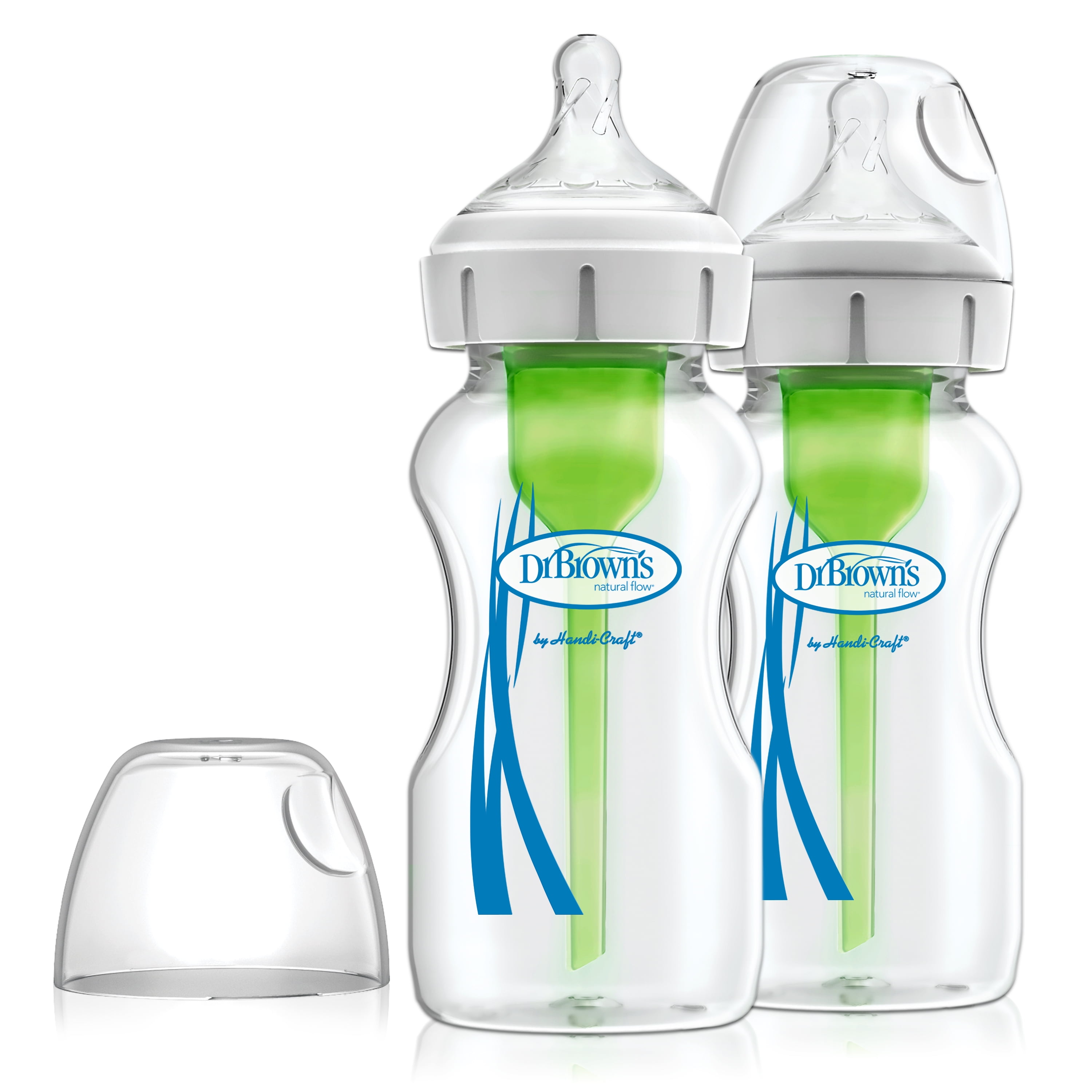 Dr. Brown's Options+ Wide-Neck Anti-Colic Glass Baby Bottle - 9oz - 2pk