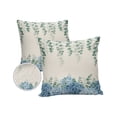 thumbnail image 2 of Outdoor Throw Pillow Cover Blue Hydrangea and Eucalyptus Leaves Waterproof Cushion Covers 2 Pack Farm Retro Burlap Linen Pillow Cases Home Decoration for Patio Garden Couch Sofa, 2 of 7
