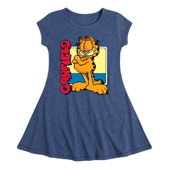 Garfield - Garf Pixel Square - Toddler & Youth Girls Fit & Flare Dress
