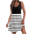 thumbnail image 1 of Drppepioner Robes Femmes Chic Décontracté pour Femmes avec Poches Été Boho Robe de Plage Robe T-Shirts Robe Col en V Ample Robes Débardeur Noir 4(S), 1 of 4