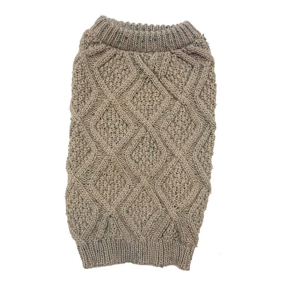 Outdoor Dog Fisherman Dog Sweater - Taupe [Dog, Apparel Sweaters & Pajamas] XX-Large - (29"-34" Neck to Tail)