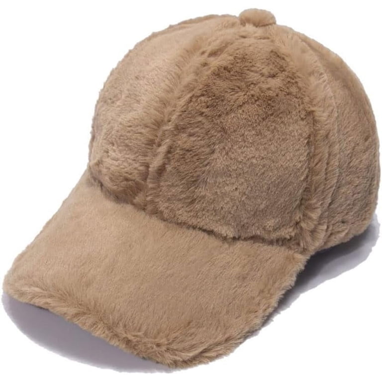 LinYooLi Winter Faux Fur Baseball Cap Hat Warm Fleece 