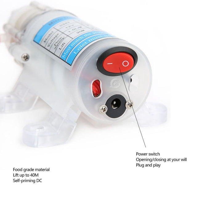 Bomba de diafragma 12V, bomba de diafragma de grado alimenticio Bomba de agua silenciosa autocebante 12V Amonsee NO