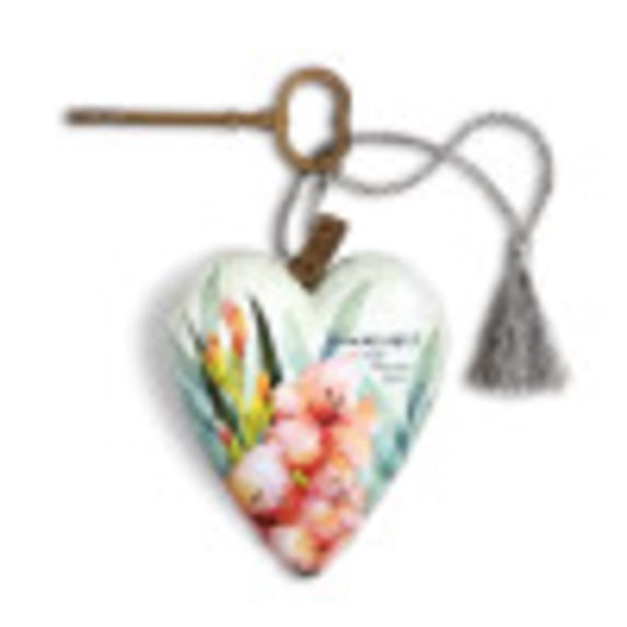 DEMDACO Honorable and Gentle Soul Orange 4 x 3 Resin Stone Art Heart Locket Figurine