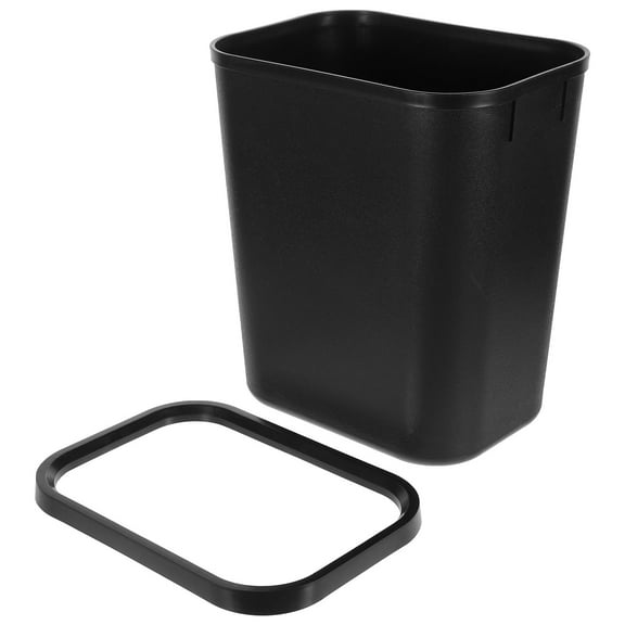 BESTOYARD 15L Plastic Garbage Can Black Under Sink Kitchen Trash Bin for Home Use