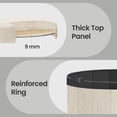 thumbnail image 4 of LEDREM Storage Ottoman, PU Leather Vanity Stool with 65L Hidden Compartment, Round Foot Rest Bench for Bedroom, Warm White, 4 of 8