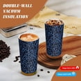 thumbnail image 4 of Stainless Steel Coffee Cup 7.7×2.6×3.5in Tapered Design Nylon Woven Wrist Strap Portable Durable Cup Bottom With Non-Slip Sticker Animal Print Style Mediumslateblue_1, 4 of 8