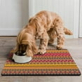 thumbnail image 2 of Boho Retro Floral Pet Feeding Mat-Absorbent Pet Placemat for Food and Water Bowl, with Waterproof Rubber Backing, Quick Dry Water Dispenser Mat for Dog and Cat (16"x24"), 2 of 7