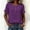 Purple, variant on Women's Solid Color Short Sleeve Crew Neck Casual Summer T-Shirt Top