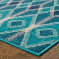 thumbnail image 4 of Style Haven  Global Influence Geometric Diamond Area Rug 5'3" x 7'6" Synthetic, Polypropylene 5' x 8' Indoor Living Room, Bedroom, Dining Room Teal, 4 of 5